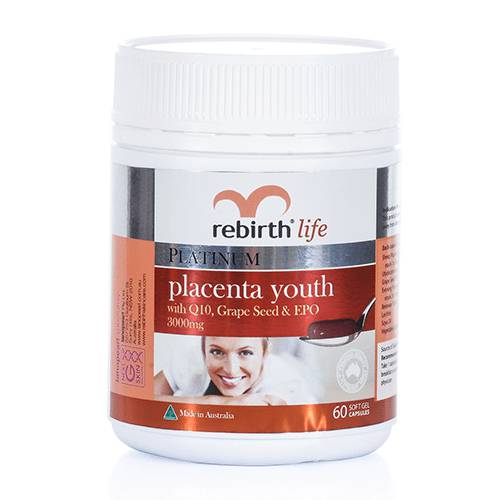Viên nhau thai cừu Úc Rebirth Life Platinum Placenta Youth 60v