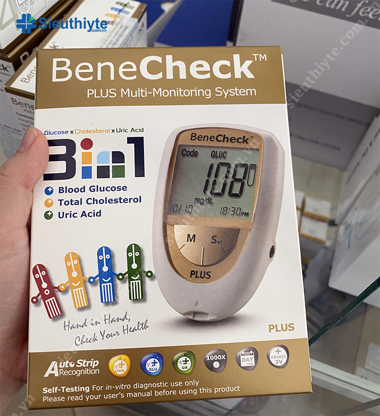 Dòng Máy đo đường huyết, mỡ máu và gút BeneCheck 3in1