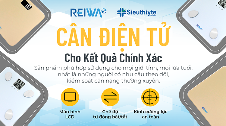 An tâm mua sắm cân điện tử sức khỏe Reiwa chính hãng 100% tại Siêu Thị Y Tế