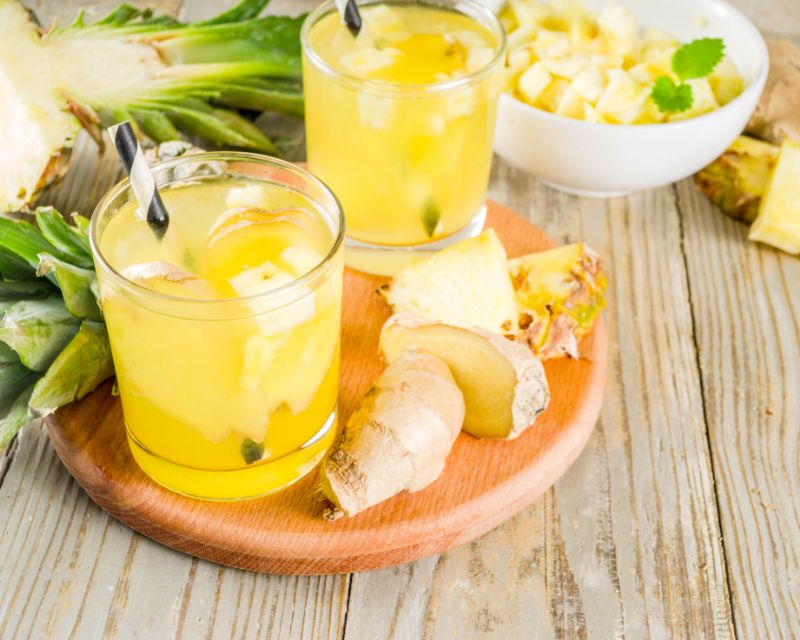Nước ép giảm cân dứa + gừng giúp đốt mõ cực nhanh