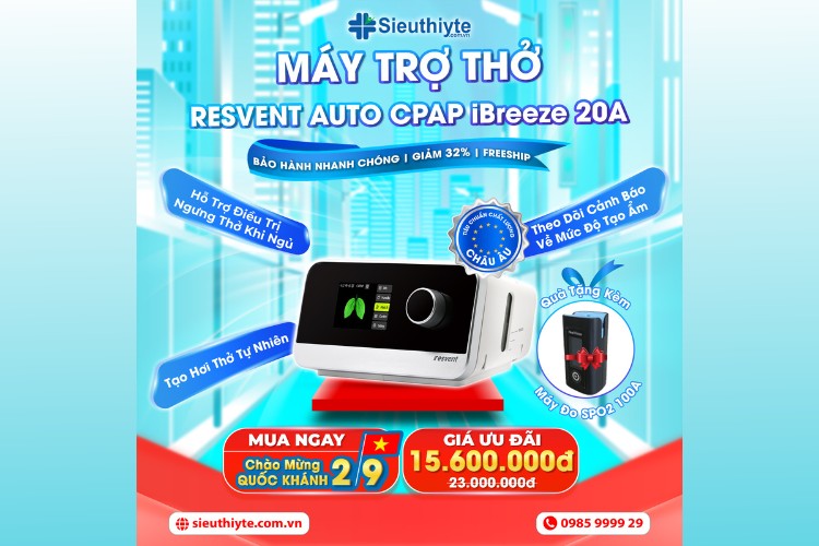 Máy Trợ Thở Resvent Auto CPAP iBreeze 20A