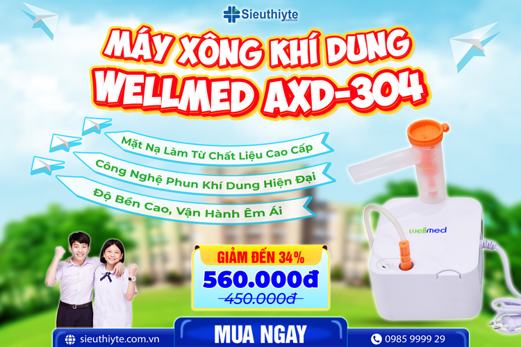 Máy Xông Khí Dung Wellmed AXD-304 hỗ trợ điều trị cảm cúm