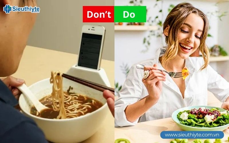 Không ăn khi xem TV, lướt điện thoại – nhờ đó bạn lắng nghe cơ thể rõ hơn và dễ dừng lại đúng lúc Không ăn khi xem TV, lướt điện thoại – nhờ đó bạn lắng nghe cơ thể rõ hơn và dễ dừng lại đúng lúc