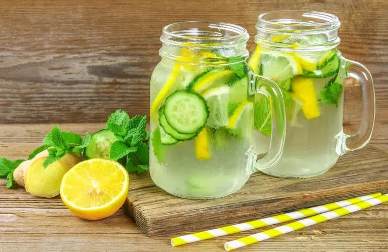 Nước ép detox thải độc gan từ chanh và dưa chuột