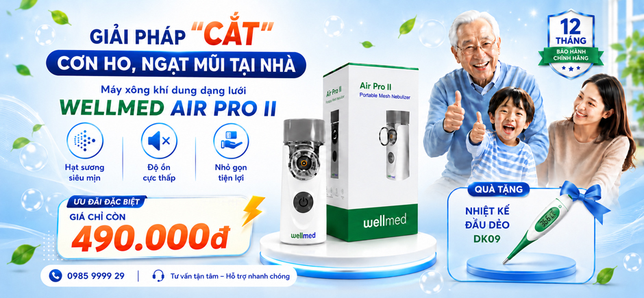 Máy xông khí dung dạng lưới Wellmed Air Pro II