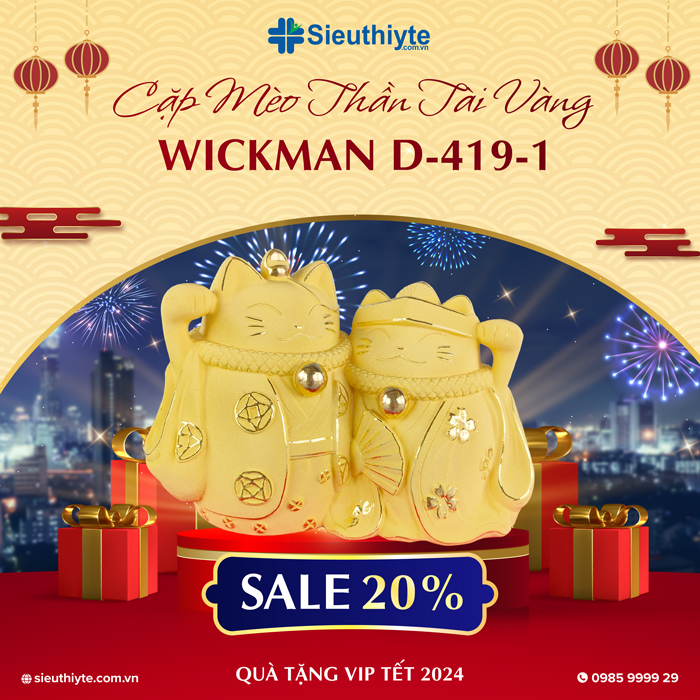 Cặp Mèo Thần Tài Vàng Wickman D-419-1