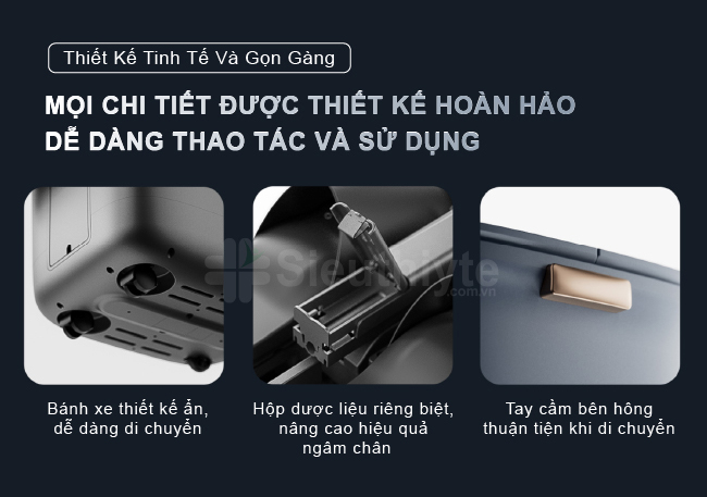 Bồn ngâm chân thiết kế tinh tế và gọn gàng