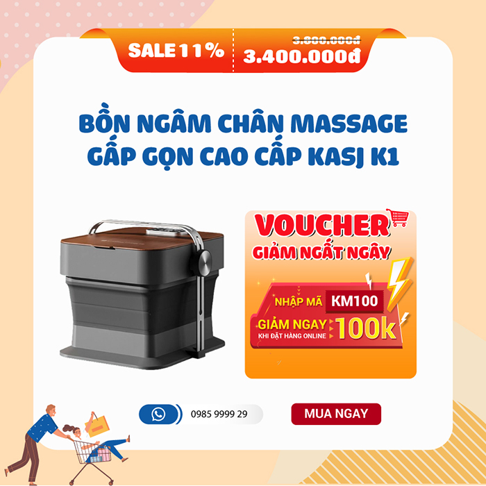 Đặt mua ngay Bồn ngâm chân massage gấp gọn cao cấp KASJ K1