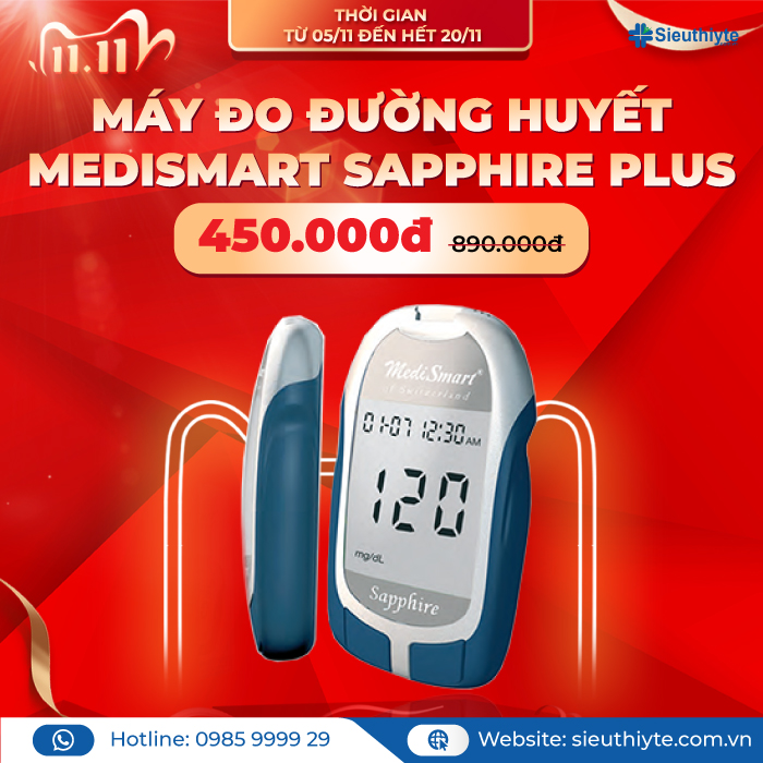 Máy đo đường huyết Medismart Sapphire Plus