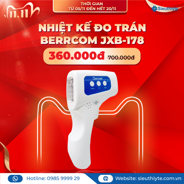 Nhiệt kế đo trán không tiếp xúc Berrcom JXB-178