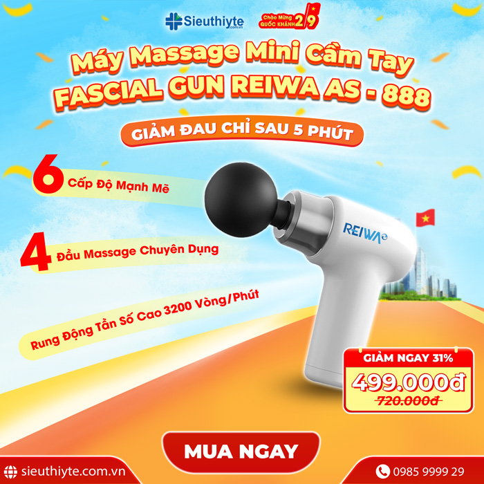 Đánh bay nhức mỏi chỉ 5 phút sử dụng đầu tiên với Máy Massage Mini Cầm Tay Fascial Gun Reiwa AS-888 GIẢM 31%