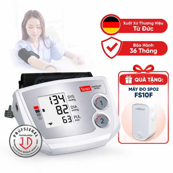 Máy đo huyết áp điện tử bắp tay Boso Medicus Family
