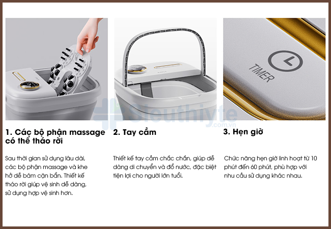Bồn massage chân bấm huyệt gấp gọn KASJ D5 - Hình 8