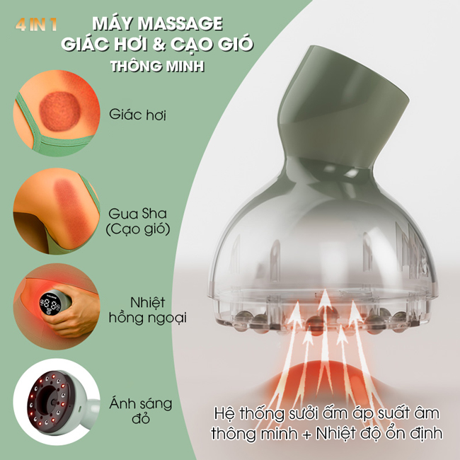 Máy massage giác hơi cạo gió đa năng KASJ G6