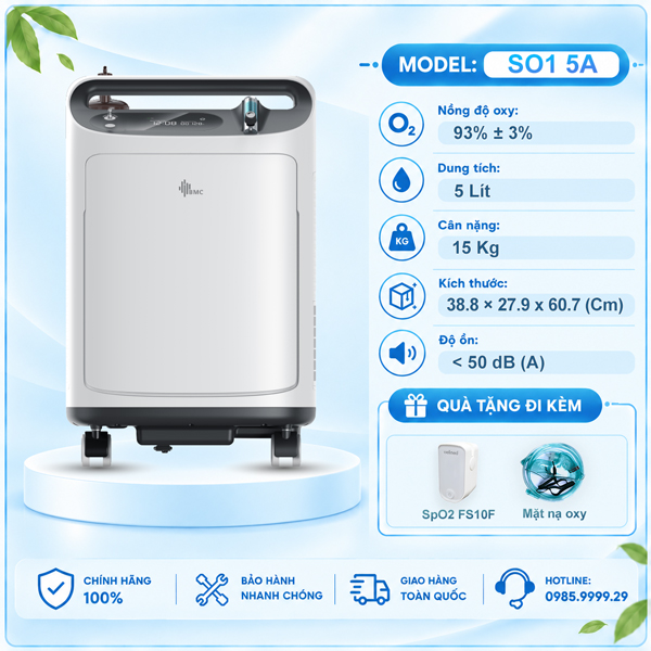 Máy Tạo Oxy 5 Lít BMC SO1 5A | Hoạt Động Êm Ái, Bền Bỉ