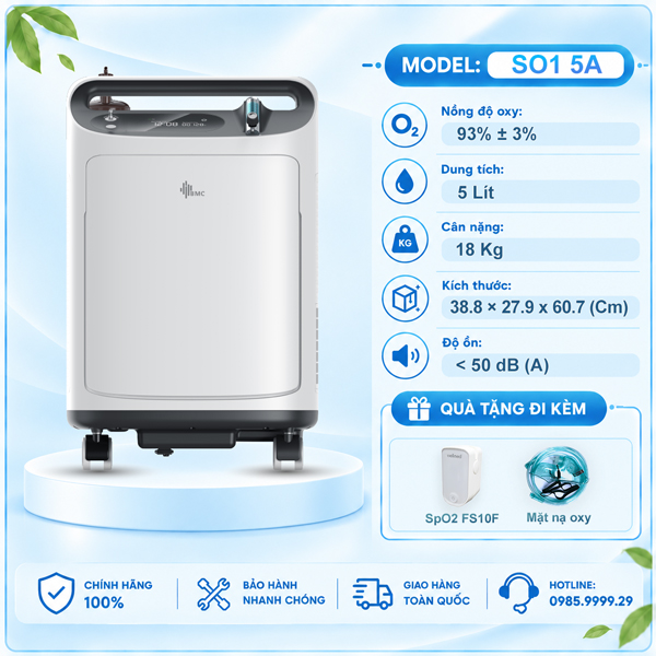 Máy Tạo Oxy 5 Lít BMC SO1 5A | Hoạt Động Êm Ái, Bền Bỉ
