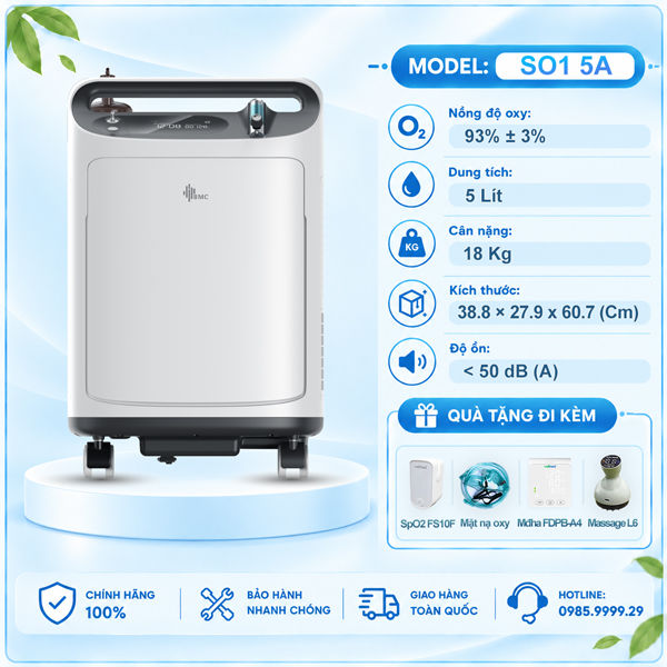 Máy Tạo Oxy 5 Lít BMC SO1 5A | Hoạt Động Êm Ái, Bền Bỉ