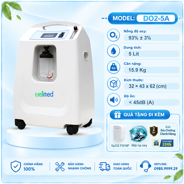 Máy Tạo Oxy 5 lít Wellmed DO2-5A Series - Có xông mũi