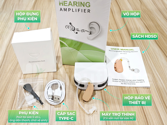 Bộ phụ kiện của máy trợ thính cho người già EN-T201A