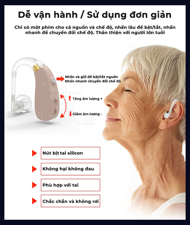 Máy trợ thính cho người già EN-T201A dễ dáng sử dụng
