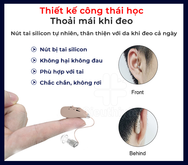 Máy trợ thính pin sạc EN-T100 sẽ giúp bạn thoải mái khi đeo