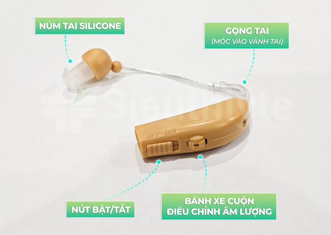 Chi tiết thân máy trợ thính với pin sạc lại EN-F2