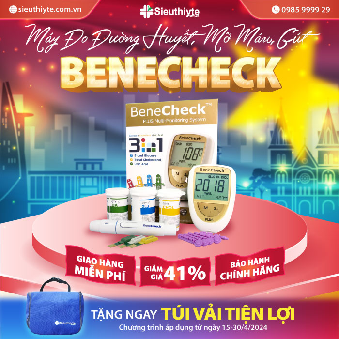 Máy đo đường huyết, mỡ máu, gút BeneCheck