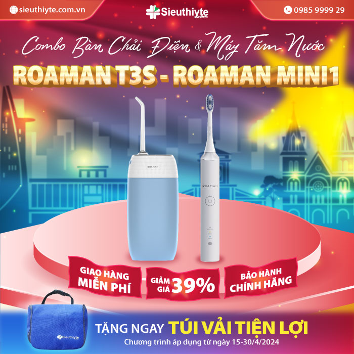 Combo Bàn chải điện ROAMAN T3S & Máy tăm nước ROAMAN Mini 1