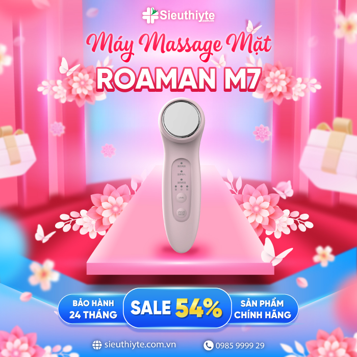 Máy massage mặt ROAMAN M7 làm sạch và trẻ hóa làn da bằng công nghệ Ion