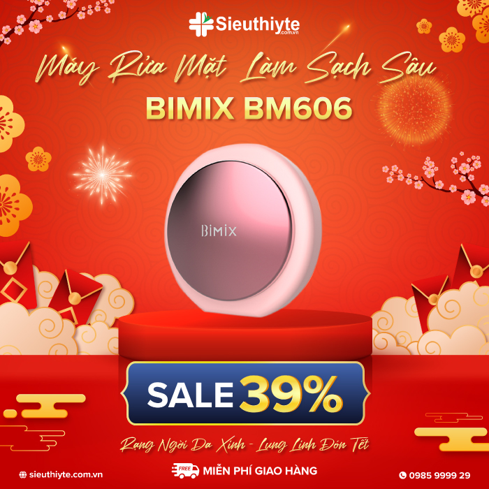 Máy rửa mặt Sonic Bimix BM606 làm sạch sâu và làm ấm