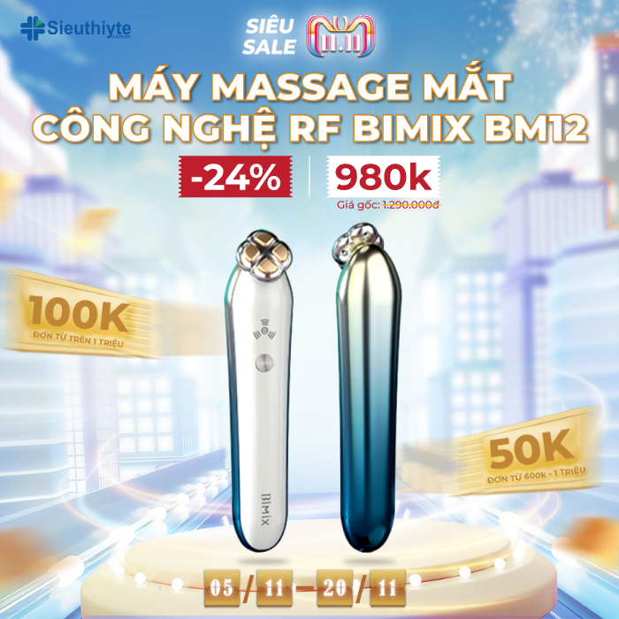 Máy massage mắt công nghệ RF Bimix BM12 giảm quầng thâm và bọng mắt