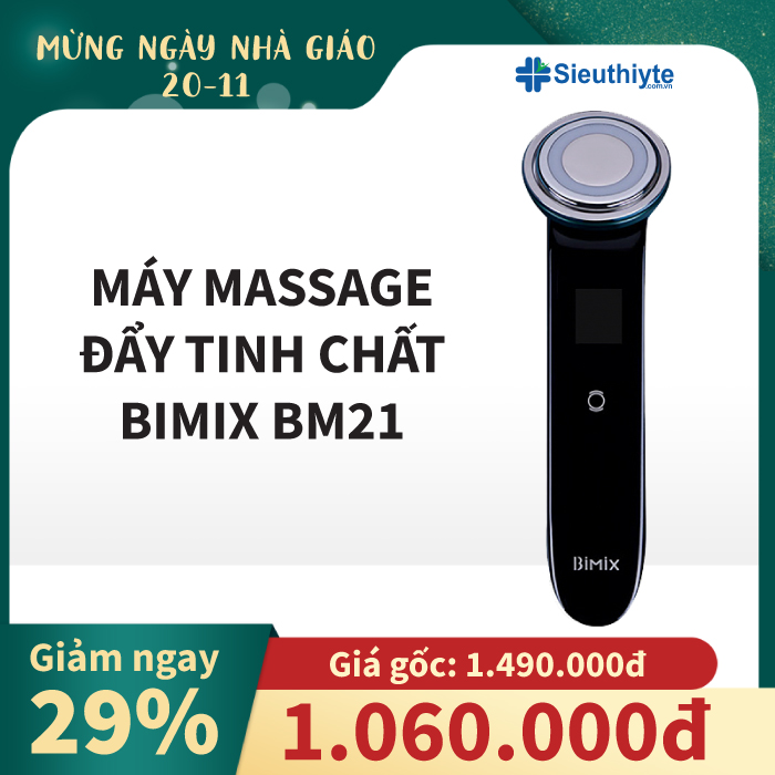 Máy massage mặt đẩy tinh chất Bimix BM21 kết hợp ánh sáng, rung và sóng âm