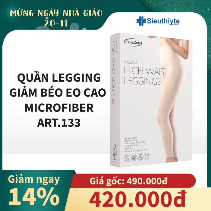 Quần legging giảm béo eo cao Microfiber Art 133