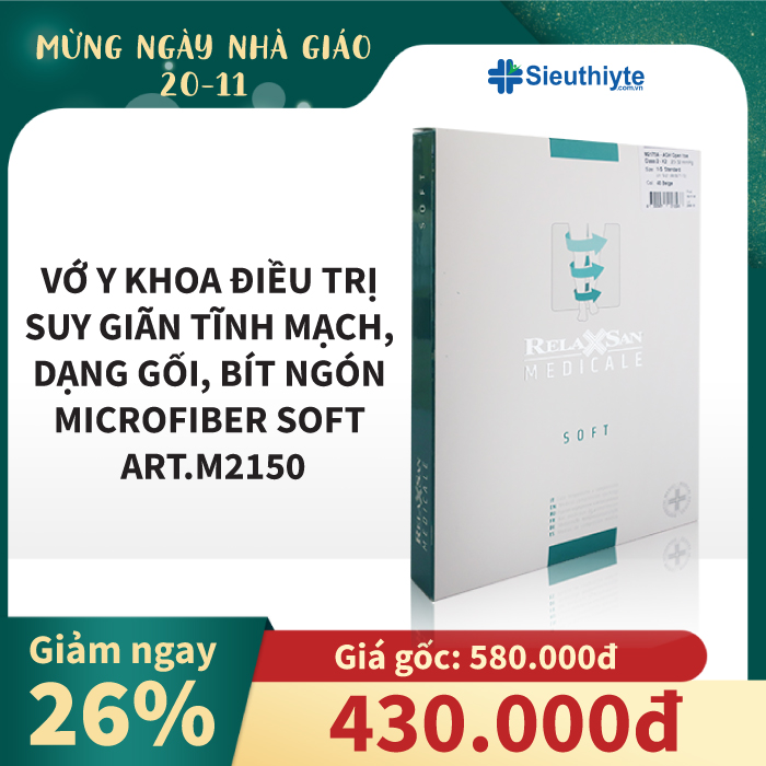 Vớ y khoa điều trị suy tĩnh mạch, dạng gối, bít ngón Class II - Microfiber Soft - Art.M2150