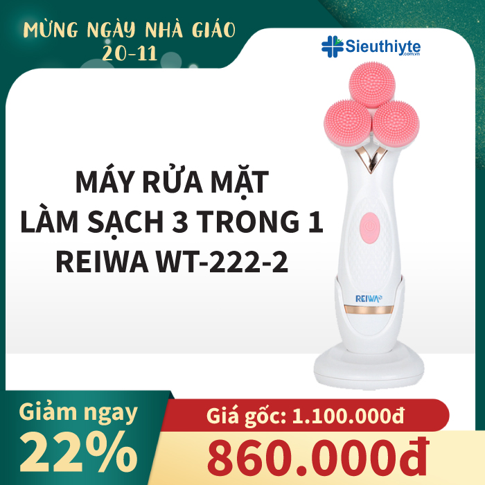 Máy rửa mặt làm sạch sâu 3 trong 1 Reiwa WT-222-2