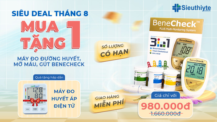 Siêu Deal Tháng 8 Tại Siêu Thị Y Tế - Mua BeneCheck Tặng Máy Đo Huyết Áp