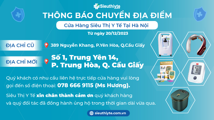 Thông Báo Chuyển Địa Điểm Cửa Hàng Siêu Thị Y Tế Tại Hà Nội