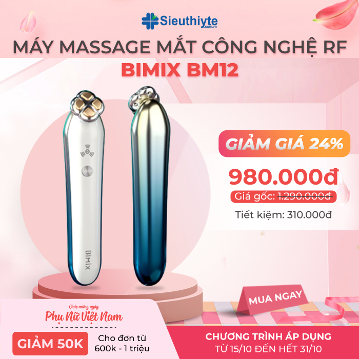 Máy massage mắt công nghệ RF Bimix BM12 giảm quầng thâm và bọng mắt