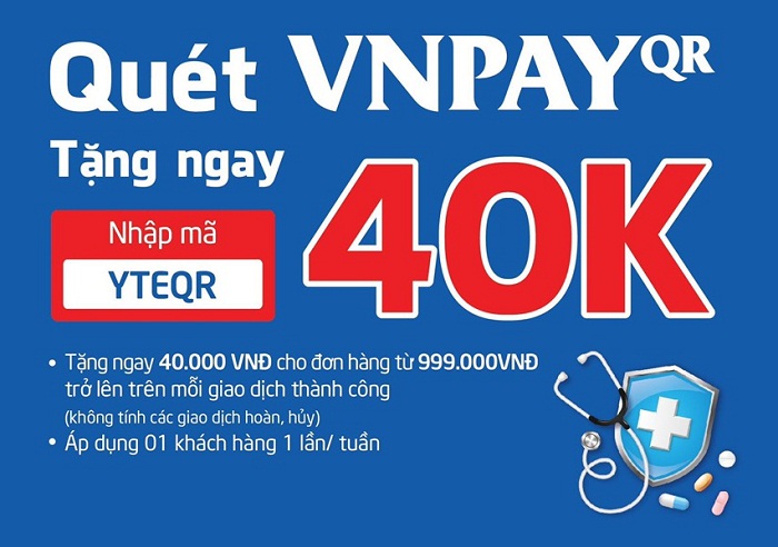 Mua Hàng Tại Siêu Thị Y Tế - Tặng Ngay 40.000đ Khi Thanh Toán Bằng VNPAY