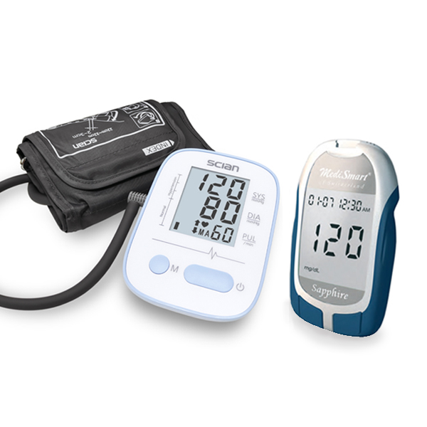 Combo Máy đo huyết áp Scian LD-521 & Máy đo đường huyết Sapphire Plus